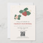 QR Code Bescheiden Zoete Aardbei Verjaardag Kaart (Voorkant)