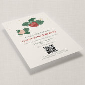QR Code Bescheiden Zoete Aardbei Verjaardag Kaart