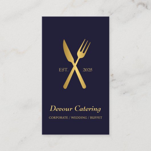 QR Code Bestek Chef Cateraar Catering Services Visitekaartje (Voorkant)