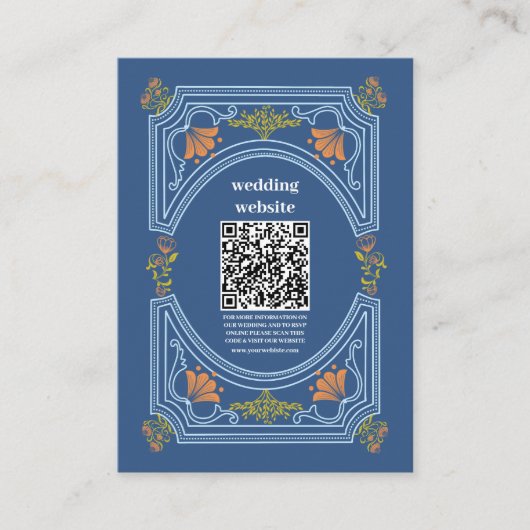 QR code Bestemming Griekenland Santorini Bruiloft Informatiekaartje (Voorkant)