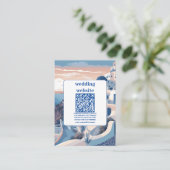 QR code Bestemming Griekenland Santorini Bruiloft Informatiekaartje (Staand voorkant)