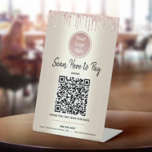 QR Code Betaal Hier Roze Glitters Glans Aangepast 