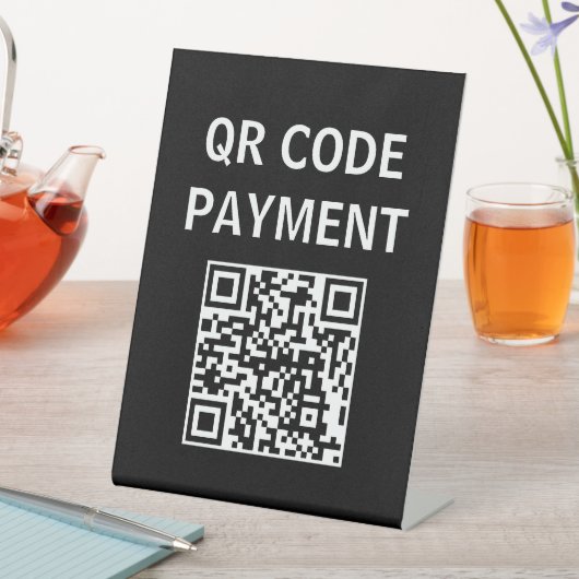 QR-code Betaalteken, girale betaling Reclamebord Met Voetstuk (Insitu)