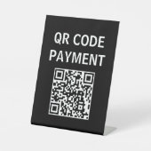 QR-code Betaalteken, girale betaling Reclamebord Met Voetstuk (Voorkant)