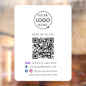 QR Code Betalen | Zelle Paypal Betaling Zakelijk L Raamsticker (Vel 2)