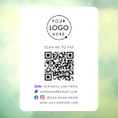 QR Code Betalen | Zelle Paypal Betaling Zakelijk L Raamsticker (Vel 3)