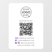 QR-code Betalen | Zelle PayPal Business Logo Raamsticker (Vel)