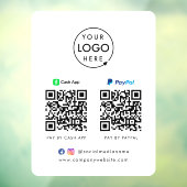 QR-code Betaling | CashApp Paypal Scan naar Pay Lo Raamsticker (Vel 3)
