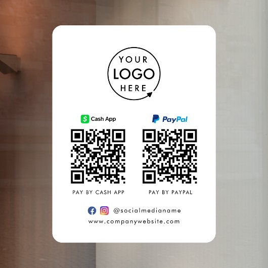 QR-code Betaling | CashApp Paypal Scan naar Pay Lo Raamsticker