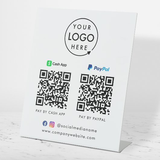 QR-code Betaling | CashApp Paypal Scan naar Pay Lo Reclamebord Met Voetstuk