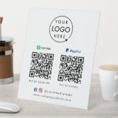 QR-code Betaling | CashApp Paypal Scan naar Pay Lo Reclamebord Met Voetstuk (Insitu)