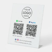QR-code Betaling | CashApp Paypal Scan naar Pay Lo Reclamebord Met Voetstuk (Voorkant)