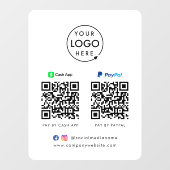 QR-code betaling | CashApp Paypal Scan om te betal Raamsticker (Vel)