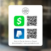 QR Code Betaling | CashApp Paypal Scan om te Betal Raamsticker