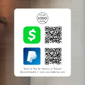 QR Code Betaling | CashApp Paypal Scan om te Betal Raamsticker