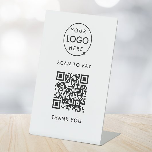 QR-code Betaling | Contactloze scan om te betalen Reclamebord Met Voetstuk