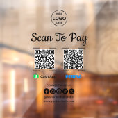 QR Code Betaling Scan naar Betalen Venmo Cash App  Raamsticker (Vel 2)