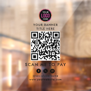 QR Code Betaling Scan om Bedrijfslogo te Betalen Raamsticker