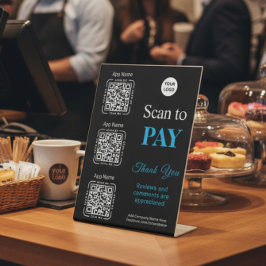 QR-code betaling - Scan om Bedrijfslogo te betalen Reclamebord Met Voetstuk