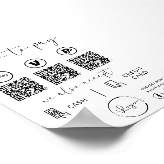 QR Code Betaling - Scannen naar Betalen Business L Poster (Hoek)