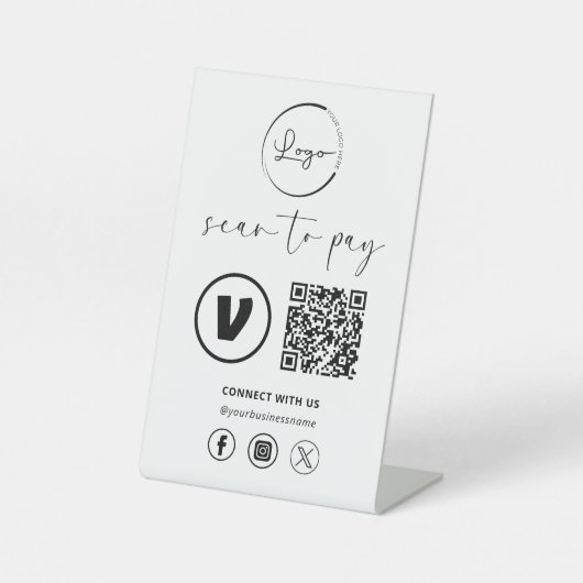QR Code Betaling - Scannen naar Betalen Business L Reclamebord Met Voetstuk (Voorkant)