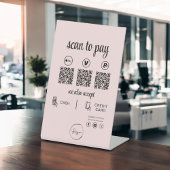 QR Code Betaling - Scannen naar Betalen Business L Reclamebord Met Voetstuk