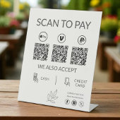 QR Code Betaling - Scannen naar Betalen Business L Reclamebord Met Voetstuk
