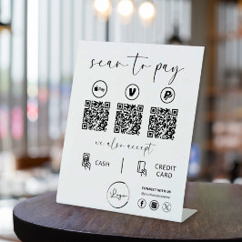 QR Code Betaling - Scannen naar Betalen Business L Reclamebord Met Voetstuk