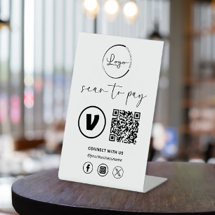 QR Code Betaling - Scannen naar Betalen Business L Reclamebord Met Voetstuk