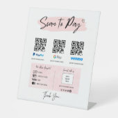 QR-code Betaling | Scannen naar voetsporen Reclamebord Met Voetstuk (Voorkant)