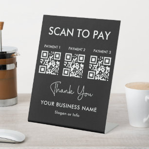 QR Code Betaling Scannen naar zakelijke betaling Reclamebord Met Voetstuk