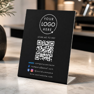 QR Code Betaling Venmo Paypal Betaling Zakelijk Reclamebord Met Voetstuk