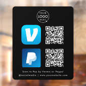 QR-code betaling | Venmo & Paypal Scan om te betal Raamsticker (Vel 2)