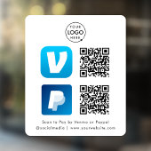 QR Code Betaling | Venmo & Paypal Scan om Wit te B Raamsticker