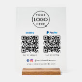 QR-code Betaling | Venmo Paypal Scan to Pay Logo Acryl Bord (Voorkant)