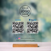 QR-code Betaling | Venmo Paypal Scan to Pay Logo Acryl Bord (Neutraal)