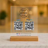 QR-code Betaling | Venmo Paypal Scan to Pay Logo Acryl Bord