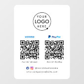 QR-code Betaling | Venmo Paypal Scan to Pay Logo Raamsticker (Vel)
