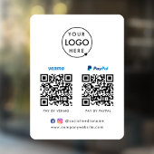 QR-code Betaling | Venmo Paypal Scan to Pay Logo Raamsticker