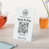 QR-code Betaling via online digitale portemonnee Reclamebord Met Voetstuk (Insitu)