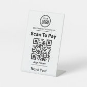 QR-code Betaling via online digitale portemonnee Reclamebord Met Voetstuk (Voorkant)