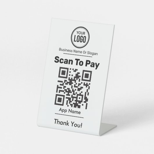QR-code Betaling via online digitale portemonnee Reclamebord Met Voetstuk (Voorkant)
