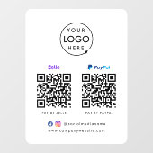 QR-code betaling | Zelle Paypal Scan om te betalen Raamsticker (Vel)