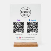 QR-code Betaling | Zelle Paypal Scan to Pay Logo Acryl Bord (Voorkant)