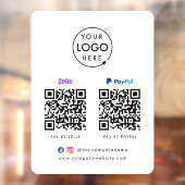 QR-code Betaling | Zelle Paypal Scan to Pay Logo Raamsticker (Vel 2)