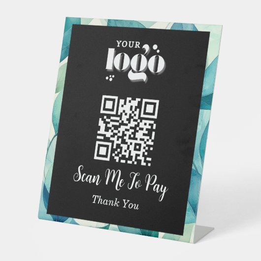 QR-code: betalingsscan Reclamebord Met Voetstuk (Voorkant)