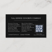 QR-code beton cement foto bouw Visitekaartje (Achterkant)