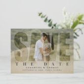 QR Code Bewaar de datum Fototypografie Elegant Save The Date (Staand voorkant)