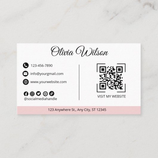 QR-code Bezoek mijn website Modern Visitekaartje (Achterkant)