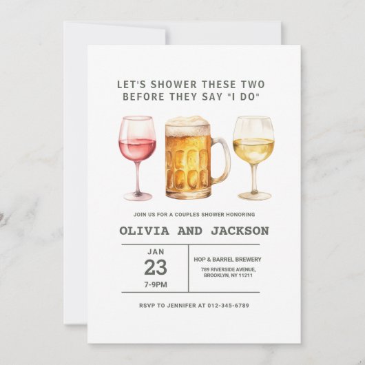 QR Code Bier Wijnbrouwerij Koppels Douche Kaart (Voorkant)